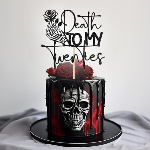 Death to My Twenties Cake Topper, Rip Twenties Decorations, Funeral Birthday Party Decor, Rip to My 20s, 30th Birthday Party Decorations, Black Glitter