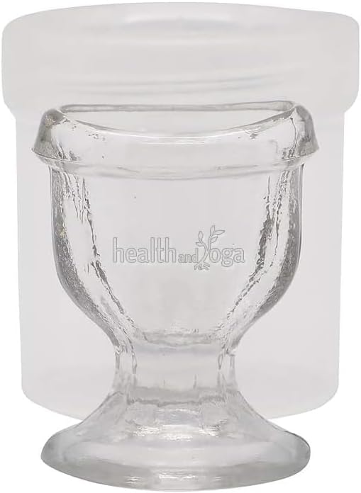 HealthAndYoga™ ChillEyes Transparent Glass Eye Wash Cup - Effective Eye Rinse and Cleansing – Eco-Friendly, Non-Reactive, Safe and Comfortable (Clear - Single)
