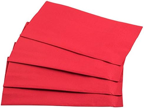 Perfectware 2 Ply Dinner Napkin Red- 100 2-Ply Red Dinner Napkins, 3" Height, 4" Width, 8" Length (Pack of 100)