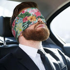 Flamingo Flower Palm Tree Leaf Blackout Eye Covers - Women Eye Shades for Sleeping - Men Adjustable Sleep Eye Masks