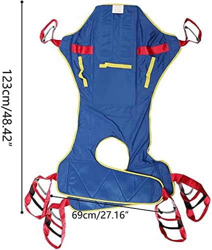 Full Body Sling with Commode Opening, Heavy Duty Patient Lift Sling Patient Aid Full Body Mesh Commode Patient Lift Sling Polyester Slings - Large 507 Lb