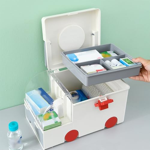 Storage Box PP AS Ambulance Shaped Portable Aid Kit Container Emergency Organizer with Handle for Home