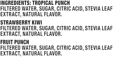 Capri Sun Roarin' Waters Flavored with Other Natural Flavor Water Beverage, 30 Pouches, for School Lunches and On-the-Go Hydration, Fruit Punch, Strawberry Kiwi and Tropical Punch, 6 fl oz