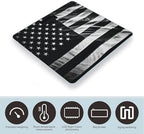 Black and White American Flag Scale for Body Weight Highly Accurate Digital Bathroom Scales Sturdy Tempered Glass Weighing Scale with LCD Display Fashion Body Fat Smart Scales 400lb