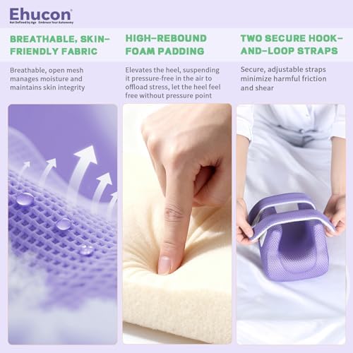 3D Heel Protectors for Pressure Sores,Ankle Elevation Pillow Foot Support Cushion for Bed Sores,Heel Cushions for Heel Pain Relief
