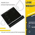 Gersoniel 1 roll 60 Meters Black Osmotic Plastic Body Wrap Workout and Sweat Enhancer Stomach Body Film Applicator Power Wrap