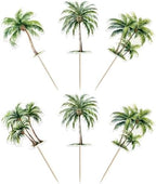 40 PCS Palm Tree Cupcake Toppers Double Sided Green Palm Tree Coconuts Cupcake Picks for Tropical Summer Beach Hawaii Luau Theme Baby Shower Birthday Party Cake Decorations Supplies