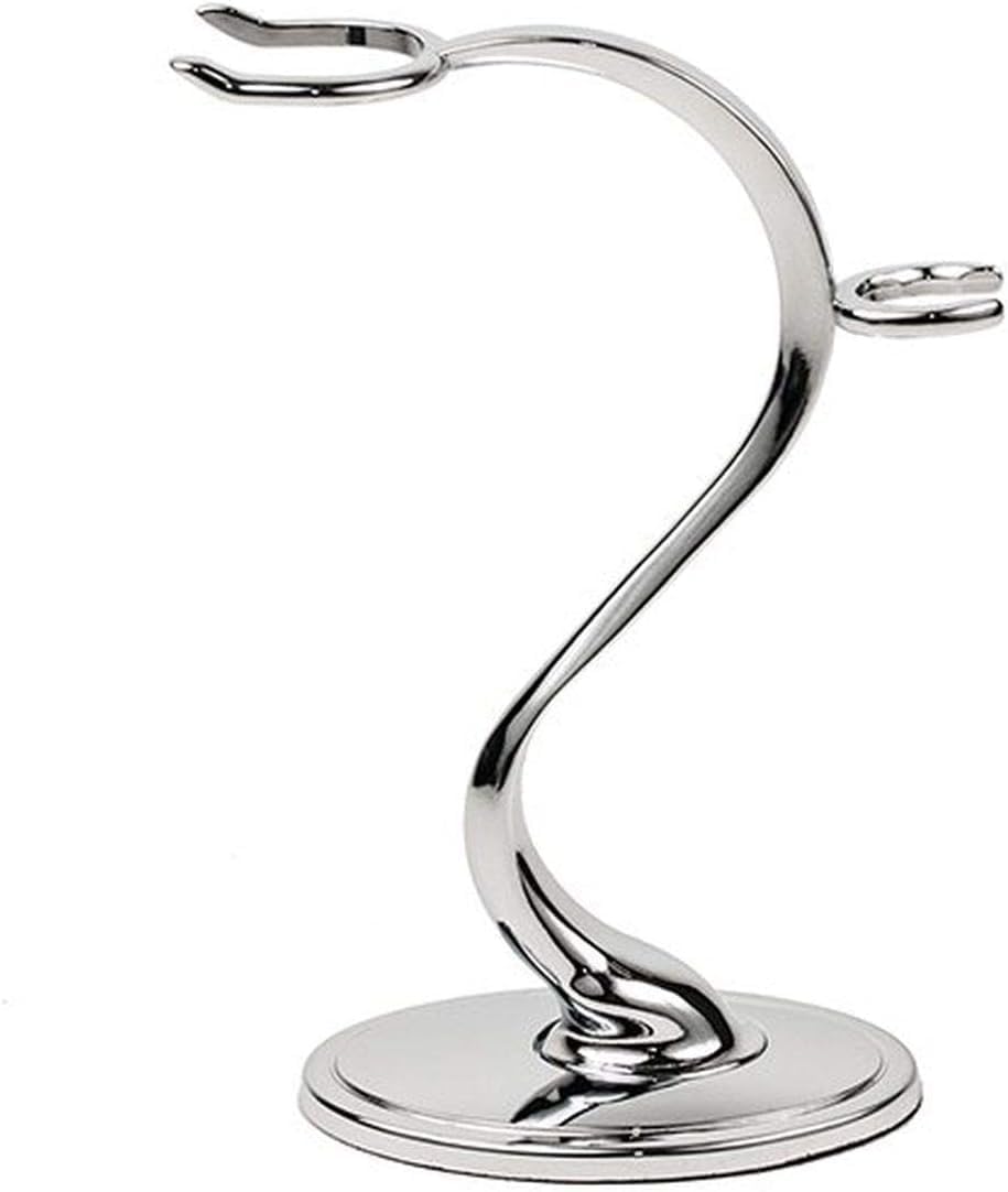 Taconic Shave Super Safety Razors Deluxe Razor & Brush Stand – Heavyweight Chrome Double Edge Safety Razor Holder, Classic Wet Shaving Organizer
