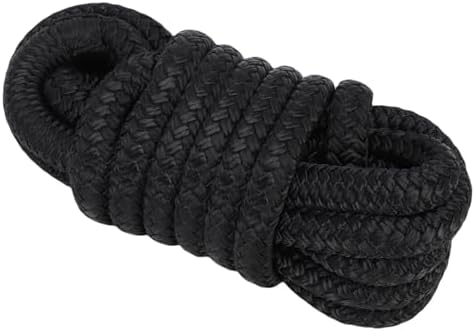 Keenso Dock Line, Double Nylon 3/8 Inch X 15ft Marine Grade Boat Rope with 12in Eyelet, for Boats up to 35ft in Lakes Rivers Marinas (Black)