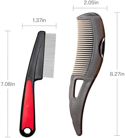 Dandruff Comb Wide Tooth, Stainless Steel Fine Tooth Lice/Psoriasis Scalp Detox Comb for Women, Men & Kids, Professional Portable Sweep/Massage/Clean Shower Brush Tool for Hair Care/Growth (Blue)