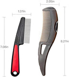 Dandruff Comb Wide Tooth, Stainless Steel Fine Tooth Lice/Psoriasis Scalp Detox Comb for Women, Men & Kids, Professional Portable Sweep/Massage/Clean Shower Brush Tool for Hair Care/Growth (Blue)