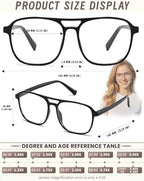 Aviator Reading Glasses for Women Men Men Blue Light Blocking Computer Readers Polit Style Trendy Eyewear