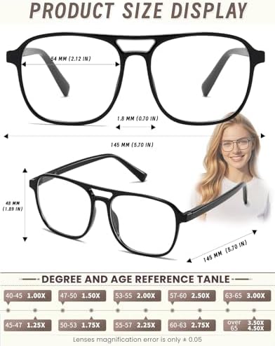 Aviator Reading Glasses for Women Men Men Blue Light Blocking Computer Readers Polit Style Trendy Eyewear