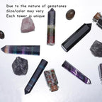 7 Chakra Healing Crystals Wand, 3" Natural Crystals and Healing Stones, Polishing Reiki Energy Gemstones Crystal Points for Meditation Spiritual Decor (7 Chakra)