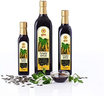 Original Styrian Pumpkin Seed Oil GEA 8.4oz (250ml) 100% Natural, Unrefined, Vegan, Gluten-Free, Kosher, Non-GMO in Glass Bottle