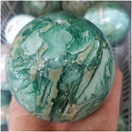 Health & Household Natural Green Fluorite Crystal Fancy Ball Mineral Chlorite Quartz Sphere Chakras Meditation Gem House Decoration Precious Stone (Size : 8-8.5cm)