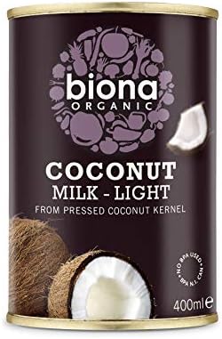 Biona Organic Coconut Milk Light - 9% Fat (400ml) - Pack of 6