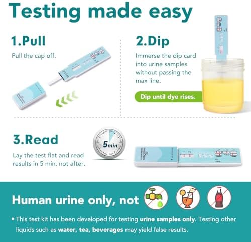 Easy@Home Marijuana Urine Drug Test Kit [15 Pack] - THC Tests for Home Use - Weed Detox Testing Kits with 50ng/ml Cutoff Level #EDTH-114