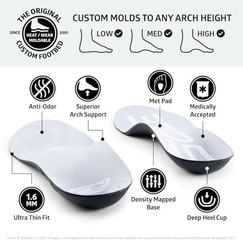 SOLE Active Thin Insoles with Metatarsal Pads – Orthotic Arch Support Inserts for Plantar Fasciitis Relief - Mens Size 7/Womens Size 9, 1 Pair