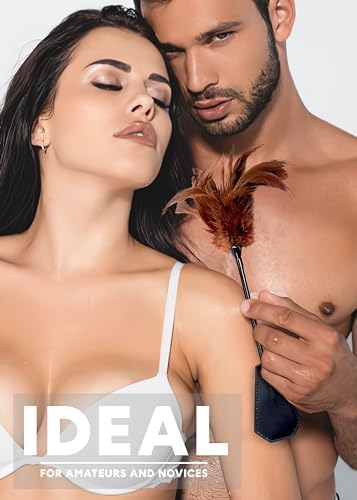 Feather Tickler Crop for Couples French Tickler for Play, Sexy Blindfold Eye Mask for Women - 2pcs Set for Bedroom