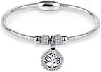 Jude Jewelers Stainless Steel Tree of Life Charm Bangle Bracelet Cocktail Party Anniversary