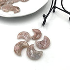 1pc Random Natural Flower Agate Quartz Crystal Moon Carvings Healing Reiki Sakura Gift Women Girl Pendant Crafts (Size : 1pc Random)