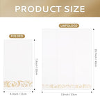 Paper Napkins Disposable Decorative Paper Hand Towels for Bathroom Dinner Napkins Soft Absorbent Bathroom Napkins Guest for Wedding Kitchen Party Birthday Thanksgiving Events,Gold and White,100 Pack