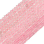 3mm 120pcs Natural Rose Quartz Stone Beads, Songxi Small Faceted Round Loose Gemstone Beads for Jewelry Making, DIY Art and Craft, Bracelet Beads for Necklace (1 Strand)