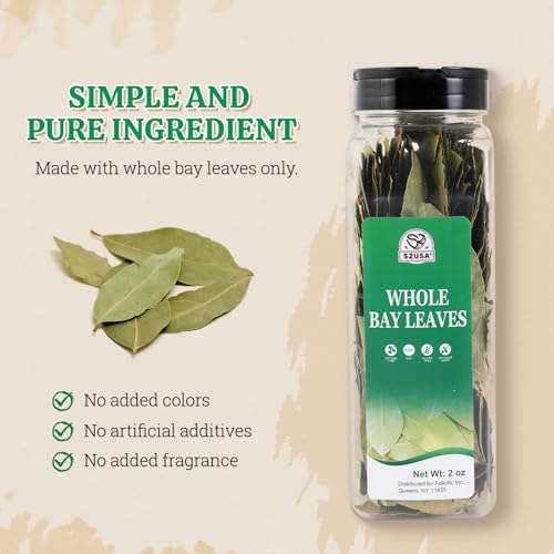 52USA Bay Leaves 2 oz, Whole Bay Leaves, All Natural, Gluten Free, Caffeine Free, No Sugar, Laurel Herbs for Cooking