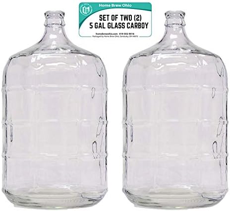 Home Brew Ohio 5 Gallon Glass Carboy Set of 2
