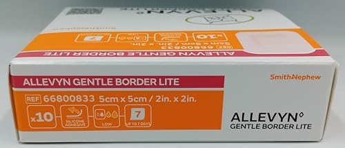 Smith+Nephew ALLEVYN Gentle Border Lite Wound Dressing, 2" X 2" Box of 10