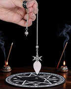 RENEMEGO Rose Quartz Pendulum Crystal for Divination - Witchcraft Supplies for Dowsing, Pendulos De Energia, Wiccan Supplies and Tools, Crystal Pendulum for Meditation Energy Balancing Gift