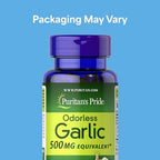 Puritan's Pride Premium Odorless Garlic Fresh 500mg, Traditional Dietary Supplement for Heart Health and Circulation Support with Antioxidant Properties, 250 Rapid Release Softgels