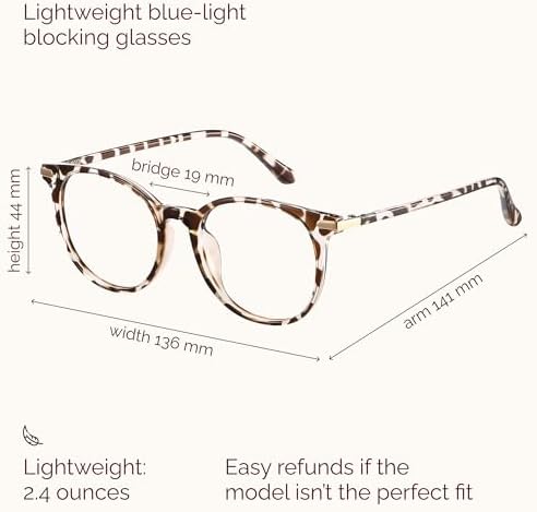 Gaoye Blue Light Blocking Glasses, Retro Round Eyewear Frame Anti Eyestrain Computer Glasses for Women Men (*Leopard)