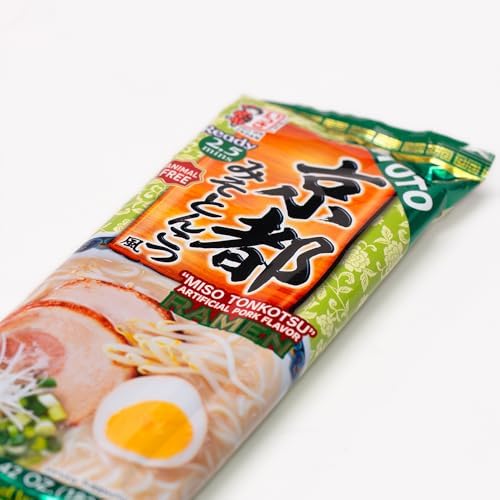 Kyoto Miso Tonkotsu Ramen by Itsuki – 6.4oz, 2 Servings, Japanese Non-Fried Noodles with Pork & Miso Broth