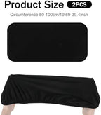 2PCS Toilet Tank Cover, Toilet Top Cover Universal Toilets Tank Lid Covers Soft and Absorbent Replacement with Elastic Bottom for Bathroom Decor Accessories (Black)