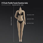 Fremego 1/6 Scale Female Body,12inch Asian Girl Type Seamless Figure Body Super Flexible Large Bust Miniature Action Figure Collectible (Suntan Skin AB001S)