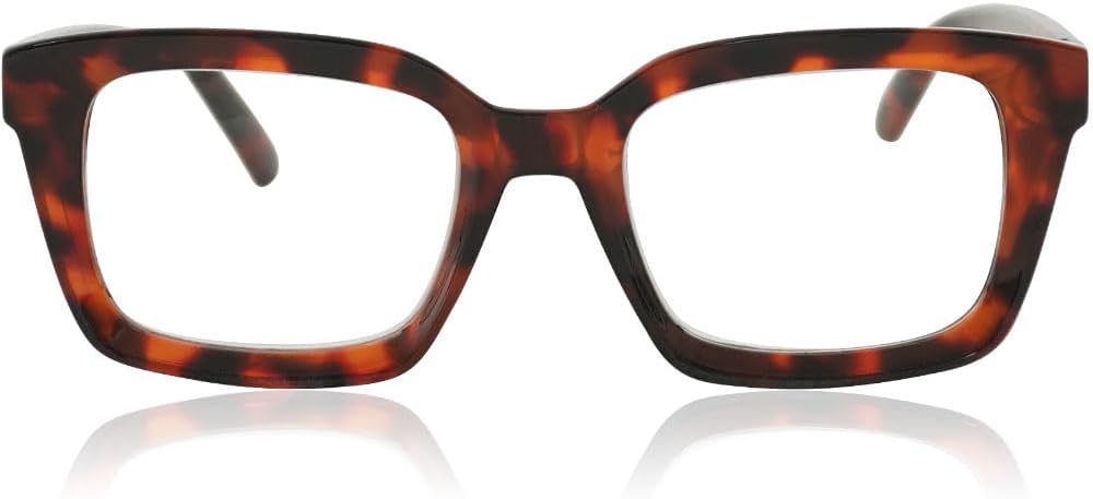 JiSoo Oversized Reading Glasses for Women, Stylish Designer Large Readers Oprah Style with Spring Hinge
