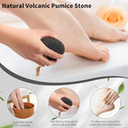 4 PCS Natural Volcanic Pumice Stone for Feet - Rough Feet Scrubber with Hanging Rope for Dead Skin Removal, Pedicure Exfoliation Tool Use for Feet, Elbows, Knees