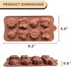 WARM TIME 6 Pcs Silicone Chocolate Mold Set - Food-Grade Non-Stick Candy Molds Cookery Moulds for Chocolate, Candy, Jelly, Butter, and More - Animal Shapes