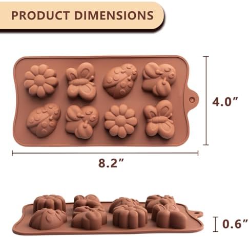 WARM TIME 6 Pcs Silicone Chocolate Mold Set - Food-Grade Non-Stick Candy Molds Cookery Moulds for Chocolate, Candy, Jelly, Butter, and More - Animal Shapes