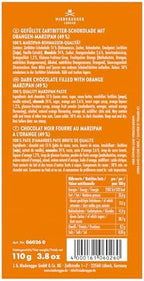 Niederegger Dark Chocolate Orange Marzipan Bar 110g/3.8 oz | Covered with crisp dark chocolate. | Authentic. Premium | Handcrafted in Germany since 1806.