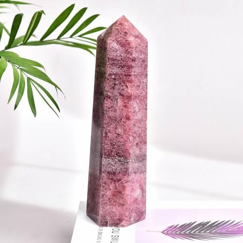 Natural Strawberry Stone Tower Obelisk Red Healing Crystal Rock Point Wand Large Reiki Healing Gifts 1.7-2.2 LBS