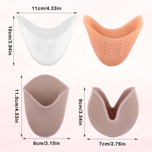 Penitue 8 Pairs Ballet Pointe Toe Covers, Sponge & Gel Pointe Shoes Toe Pads Breathable Washable Forefoot Cushions for Women High Heels Ballet Dance