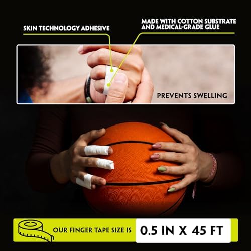 EAGLES Finger Tape 2, 3, 6 or 12 Pack Black or White | Residue Free Skin Friendly Strong Athletic Sports Tapes | 0.5” x 45 Ft for BJJ Jiu Jitsu Grappling MMA Knob Tape Weight (White, 3 Pack)