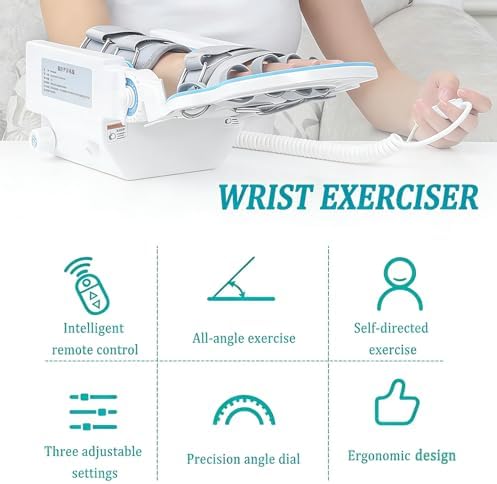 Electric Wrist Joint Rehabilitation Device, Stroke Hemiplegia Joint Exerciser, Palmar Flexion 90°/Dorsiflexion-90° Exercise, Palm Training Device for Wrist Stiffness, Contracture