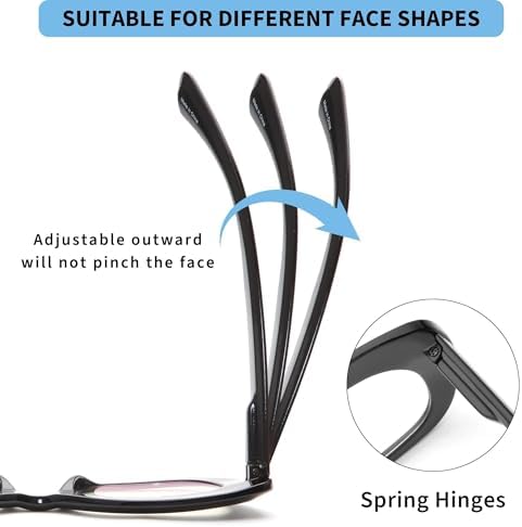 JM 3 Pack Oversized Cat Eye Reading Glasses for Women Funky Blue Light Flexible Cateye Readers