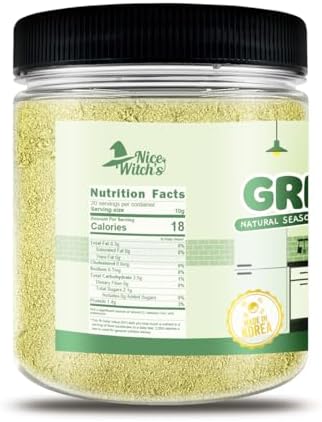 NICE WITCH'S Korean 100% Pure Green Onion Powder 7.05oz / 200g - All-Natural Flavor for Soups, Sauces, and Seasonings 대파분말 (Green Onion)