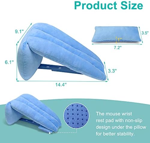 Zelen Arm Elevation Pillow Support Wedge with Mouse Wrist Pad Elevating Arm Medical Pillow Post Surgery Elevated Surgical Wedge Arm Pillows for Sleeping Wedge Foam Support Hand Elevator Arm