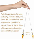 MAIBAOTA Citrine Pendulum Yellow Crystal Stones for Dowsing Divination Spiritual Pointed Crystal Pendulum